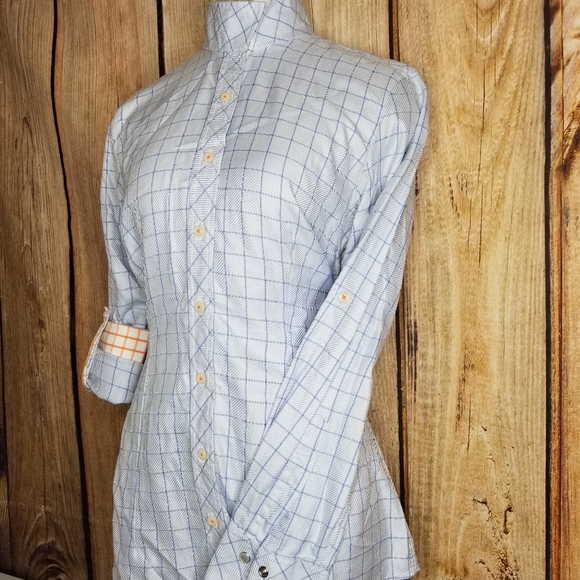 Cheval Equestrian Show Shirt Button down Top Blue - Picture 7 of 9